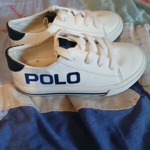 Polo by Ralph Lauren Kids White and Blue Sneakers